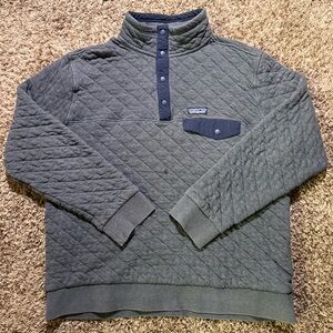 Patagonia Men's Gray Quilted Button-Up Sweater
